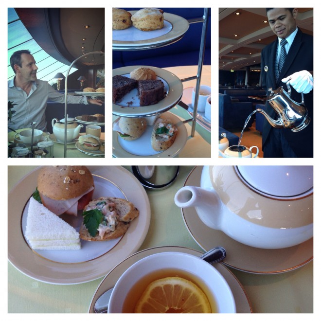 Andrew Forbes enjoyed a gourmet afternoon tea in The Yacht Club, aboard the MSC Splendida