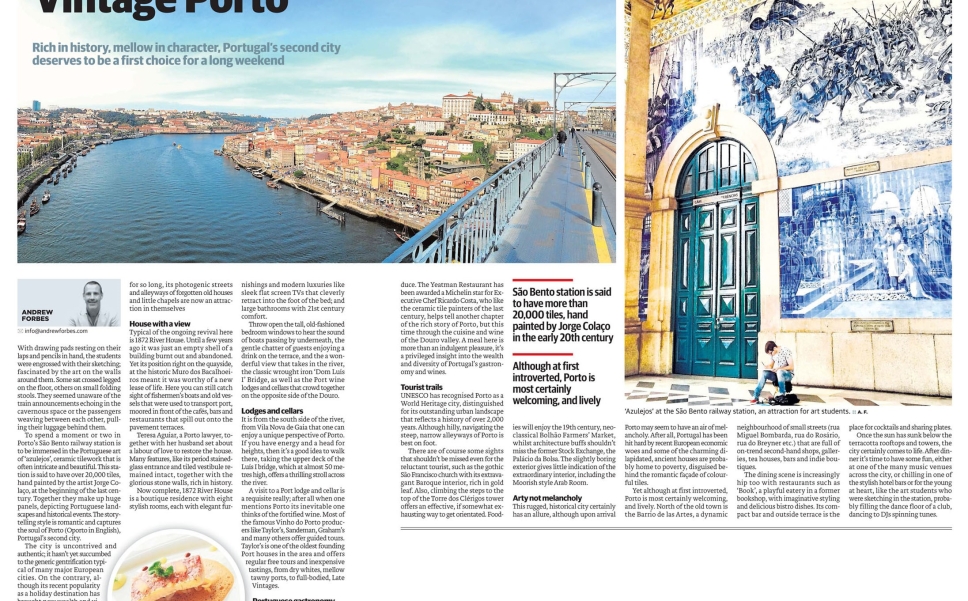 Andrew Forbes Travel Feature on Porto, Oporto, Portugal